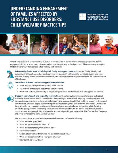 Child Welfare Practice Tip Sheets Series | National Center on Substance ...