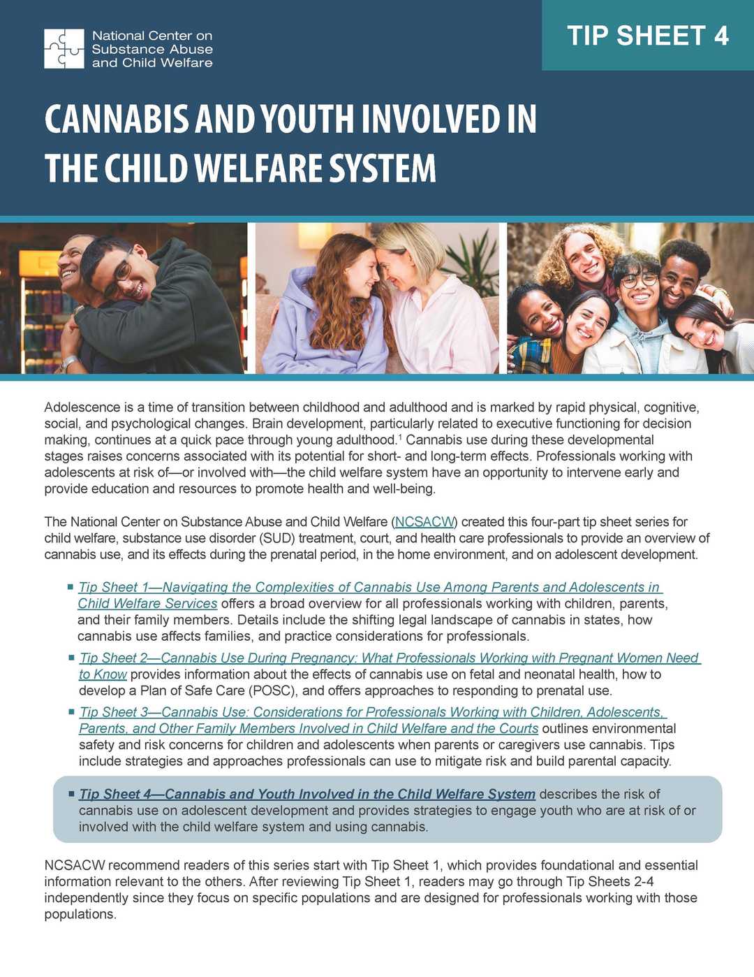Tip Sheet 4: Cannabis and Youth Involved in the Child Welfare System ...
